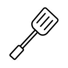 Spatula Outline Line Art Vector Illustration