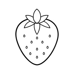 Strawberry Outline Line Art Vector Icon