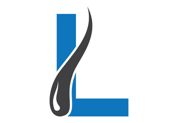 Intel latter L with hair treatment logo design concept