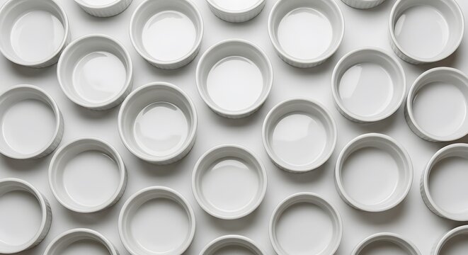 Collection of white ramekins