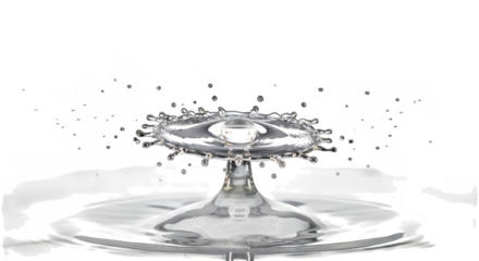 Captivating high speed photograph of water droplet collision creating a crown splash