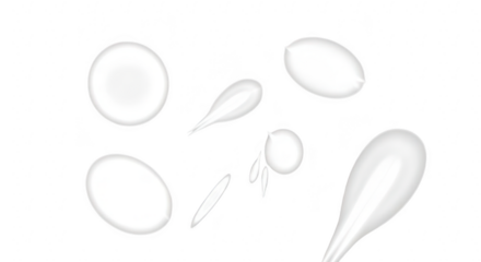 Abstract arrangement of luminous white oval and elongated shapes against a stark black background