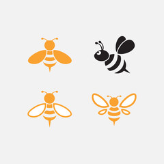 Bee icon set vector