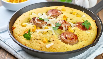 Sausage and Cornbread Skillet
