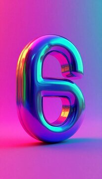 glowing neon sign, letter "6", 3d letters, letter, alphabet, alphabet letters, art letter, art, illustration, illustrative letter