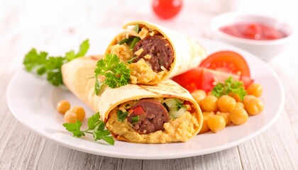 Sausage and Hummus Wrap