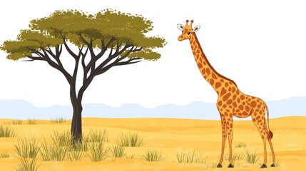 Giraffe eating leaves from tree