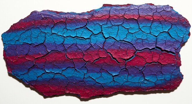      (Azayaka shikkai chshga kiretsu moy ktaku kan shitsu kan hygen) This translates roughly to: Vivid color abstract painting crack pattern gloss texture expression. AI Generated