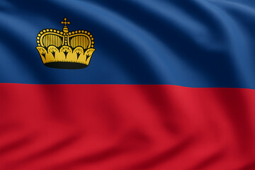 flag of Liechtenstein waving