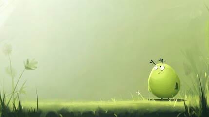 Cute green bird illustration