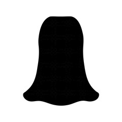 Simple black silhouette of a bell shape on a white background image