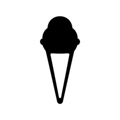 A delicious looking black ice cream cone silhouette illustration on white