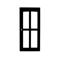 A simple, minimalist black and white rendering of a four pane window