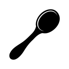 Minimalist Black and White Spoon Illustration for Kitchenware and Dining Concepts