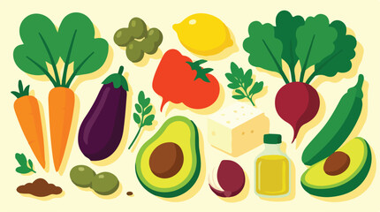 Playful Scattered Vegetables for Kids’ Nutrition Worksheets, Preschool Food Activities, and Healthy Eating Games