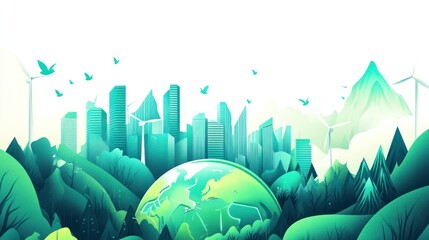 Sustainable city environment illustration