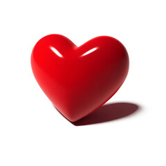 Fototapeta premium Shiny red heart shape symbol of love and romance isolated on transparent background