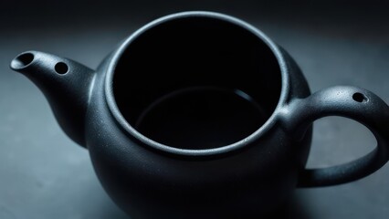 Elegant dark ceramic teapot for serene tea rituals and modern kitchen aesthetics