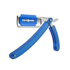 Translucent blue handled razor tool
