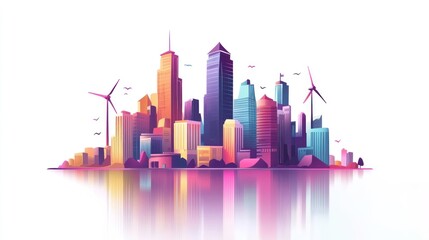 Colorful cityscape illustration