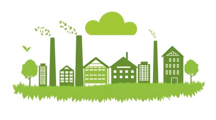 Green eco friendly cityscape