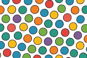 Colorful hand drawn polka dots pattern seamless background fun vibrant design