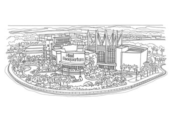 Obraz premium Miami Seaquarium in Miami one line drawing
