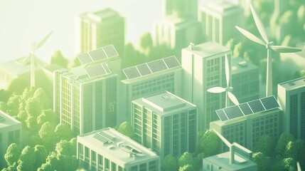 Sustainable cityscape illustration