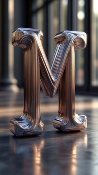 metal font letter, letter "M", 3d letters, letter, alphabet
