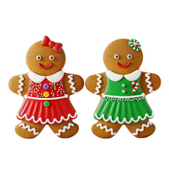 Festive Gingerbread Friends: Red and Green Lilac Joy