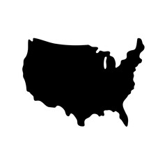 Minimalist Silhouette of the United States of America Map for Design Use