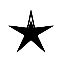 Elegant five pointed star with a subtle inner detail, centered composition