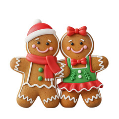 Festive Gingerbread Friends: Red and Green Lilac Joy