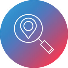 Scanning Location Line Gradient Circle Background Icon