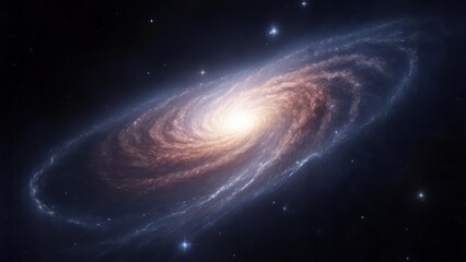 Stunning spiral galaxy ablaze with cosmic energy and starlight in deep space