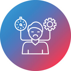 Anger Management Line Gradient Circle Background Icon