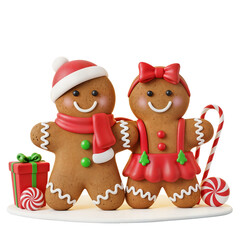 Festive Gingerbread Friends: Red and Green Lilac Joy