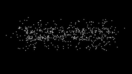 White particles form the text "thanks for watching" on a dark background. Abstract background video.4k wallpaper.Seamless loop video. - Powered by Adobe