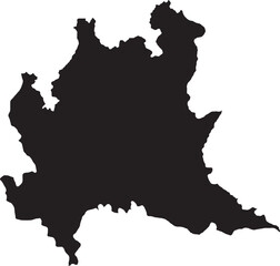 Obraz premium Map Silhouette Lombardy Region Italy