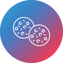 Chocolate Chip Line Gradient Circle Background Icon