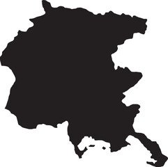 Fototapeta premium Map Silhouette Friuli-Venezia Giulia Region Italy