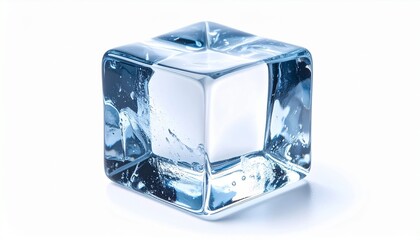 Crystal Clear Ice Cube Perfect for Wellness Branding.