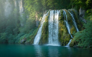 Fototapeta premium Waterfall in plitvice, croatia