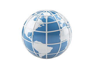  Globe Internet icon. 3D isolated on transparent background, Clipart png