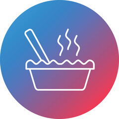 Clam Chowder Line Gradient Circle Background Icon
