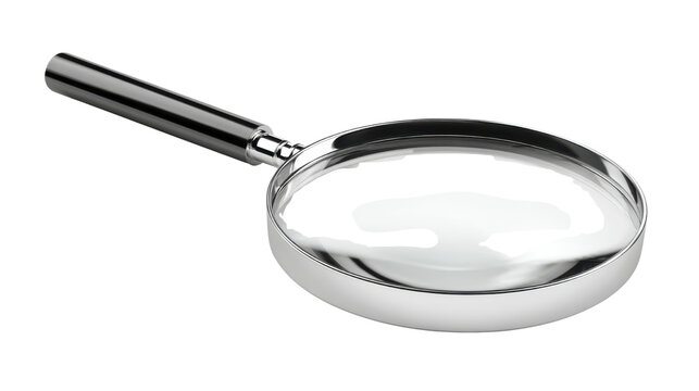 Fototapeta A single magnifying glass isolated on white background