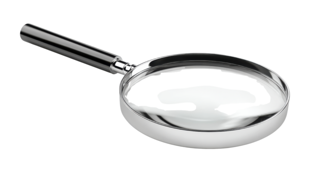 A single magnifying glass isolated on white background