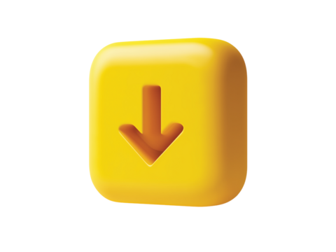  Download File  icon. 3D isolated on transparent background, Clipart png