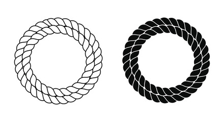 Two black and white rope circles create a simple graphic design © Lhvect02