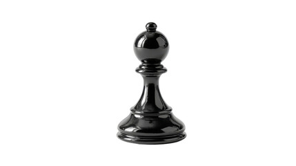 A single black chess pieces isolated on white background 